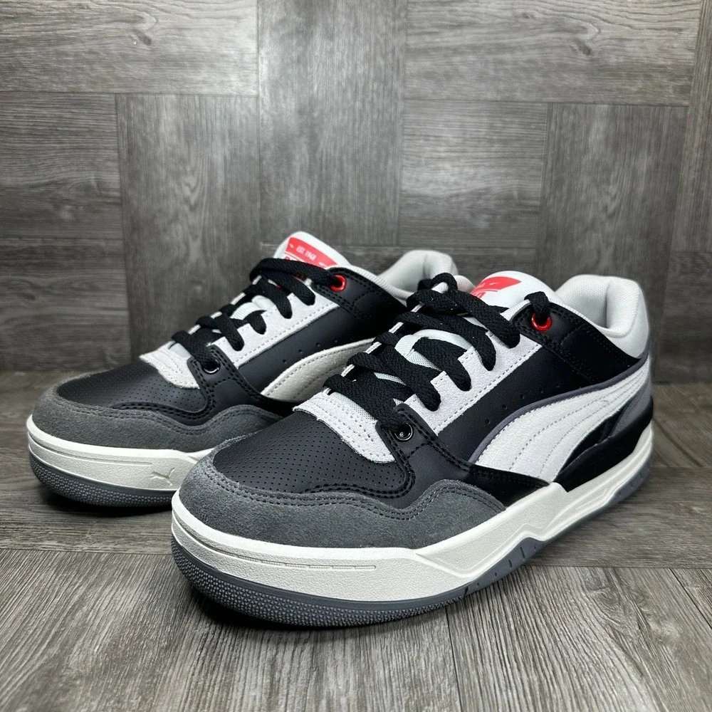 Puma Rebound Retro SD Sneakers Mens 8.5 Black White Grey Low Top NEW